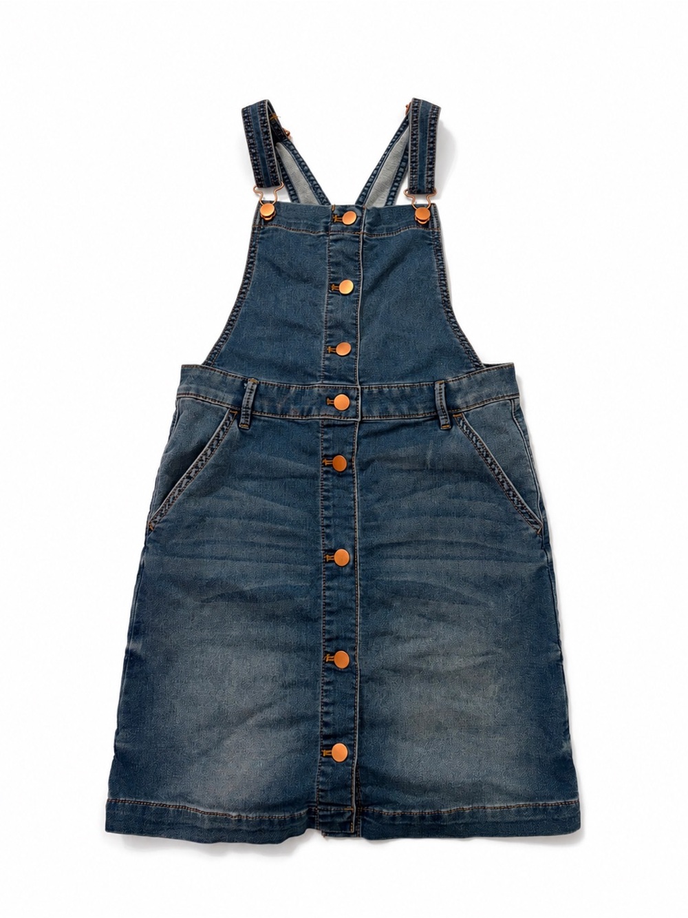 Crewcuts Girls Dark Blue Denim Overall Dress